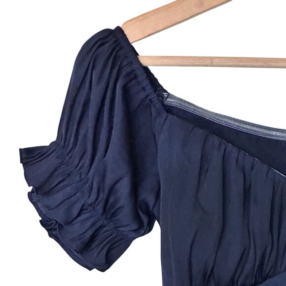 Selfie Leslie Linka off shoulder tie back coquette blue 8 - Picture 9 of 13